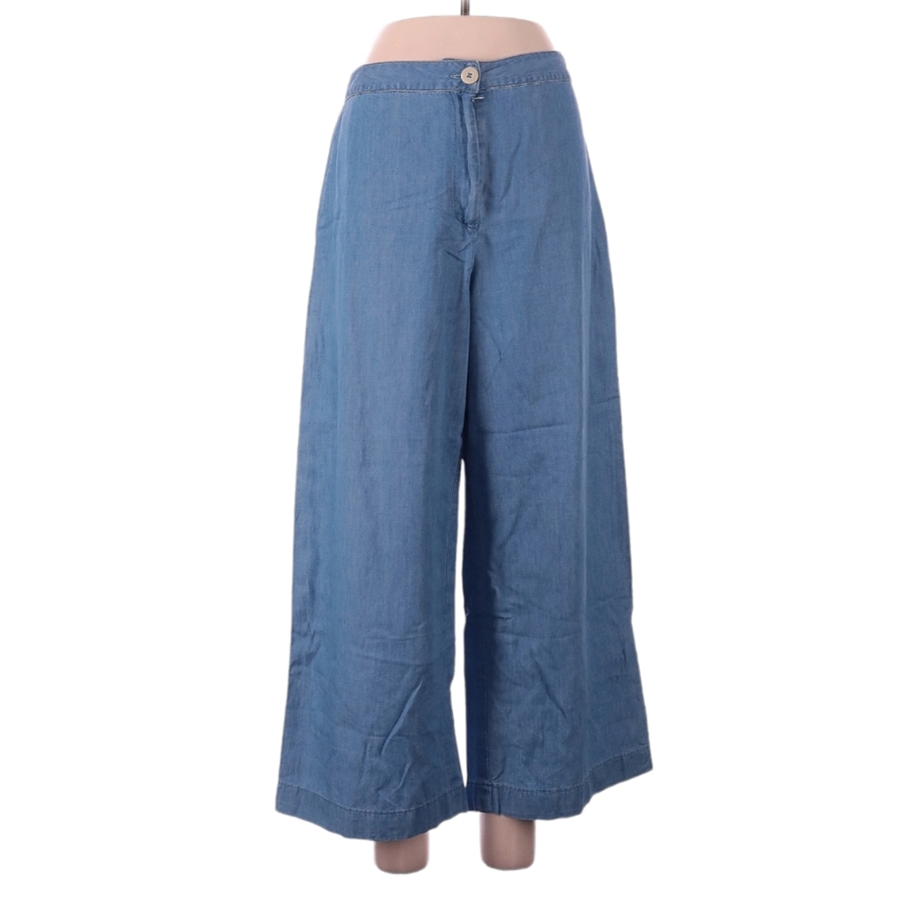The Edit by Seventeen Wide Leg Pants Size 11‎ Lightweight Chambray Cropped Ankle